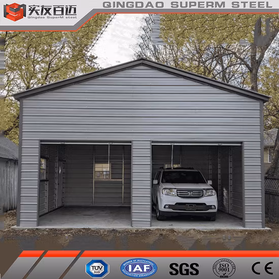 Garage prefabbricato con struttura in acciaio per stoccaggio di camion con struttura in metallo con pannello isolante impermeabile Qingdao Superm